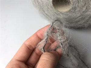 Chunky mohair - skøn grå og sort tråd, 50 gram